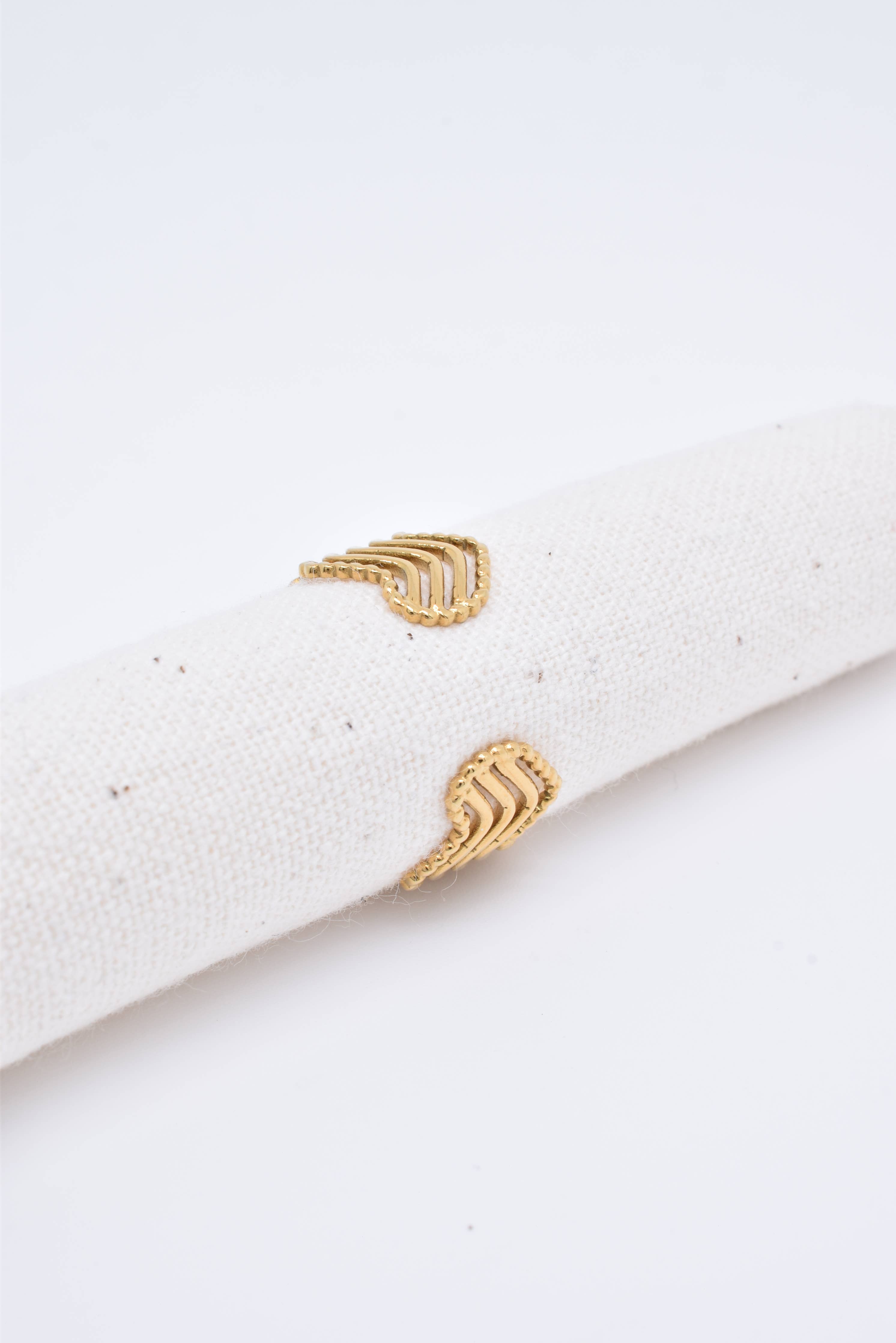 Bague Doré Avec Nacre Blanche