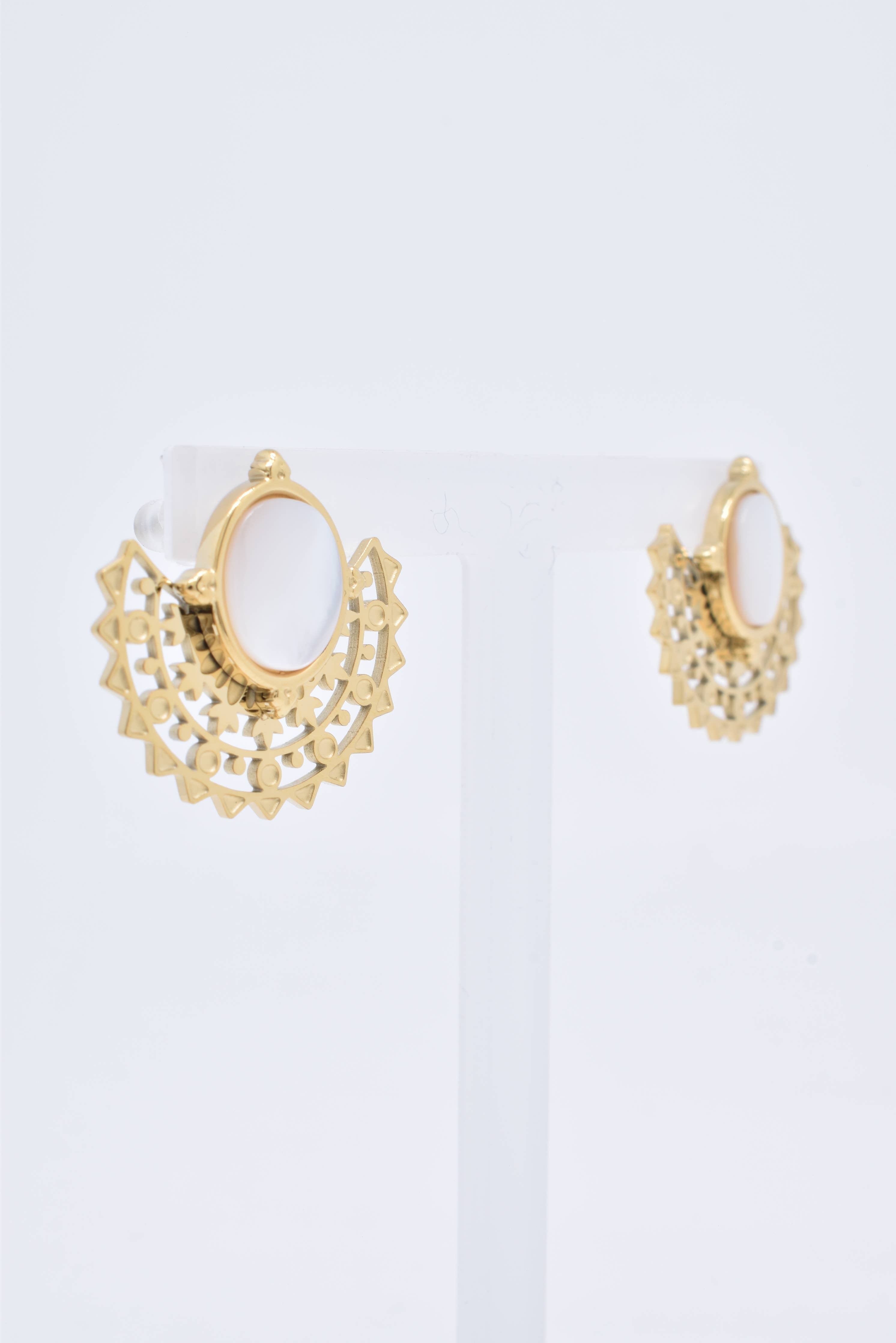 Boucle D'Oreilles Nacre Blanche