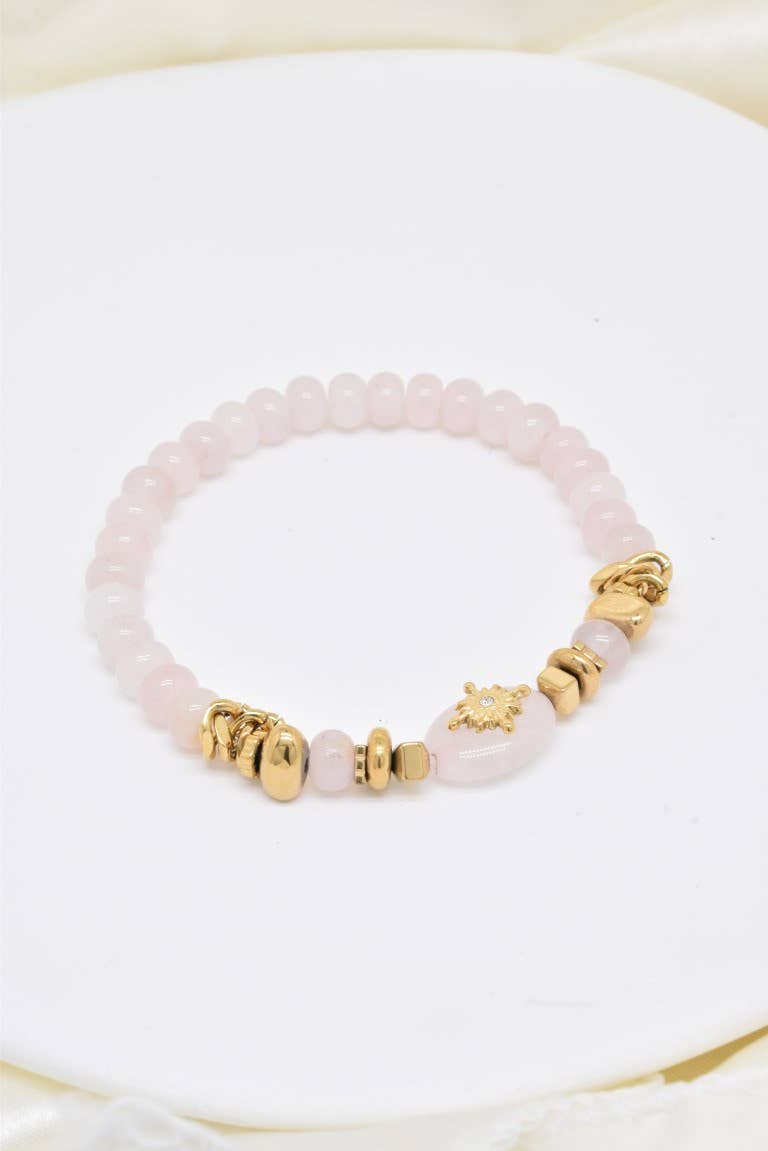 Bracelet Pierre Naturelle Quartz Rose