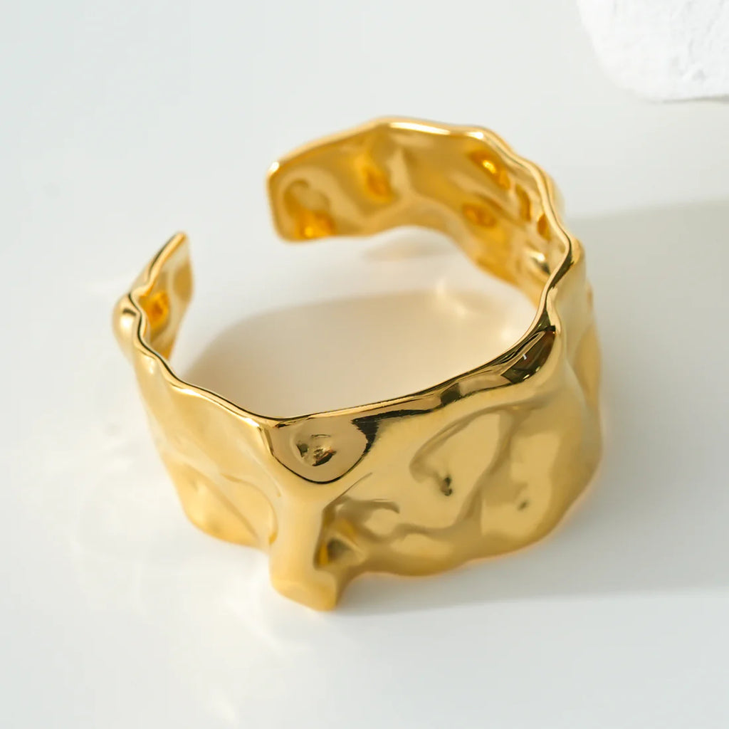 Bague Dorée Ajustable Irrégulière