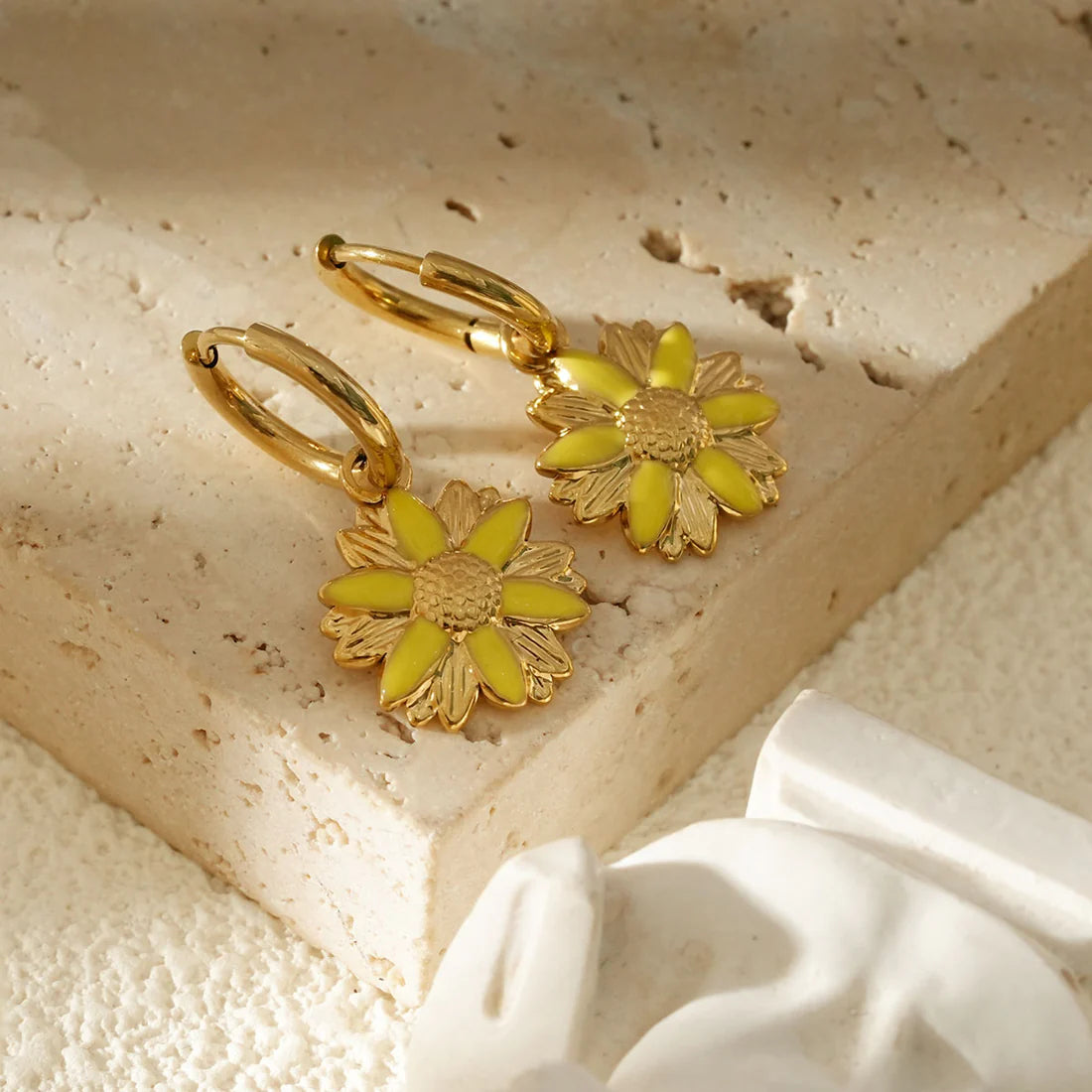 Créoles Dorées Fleur Tournesol