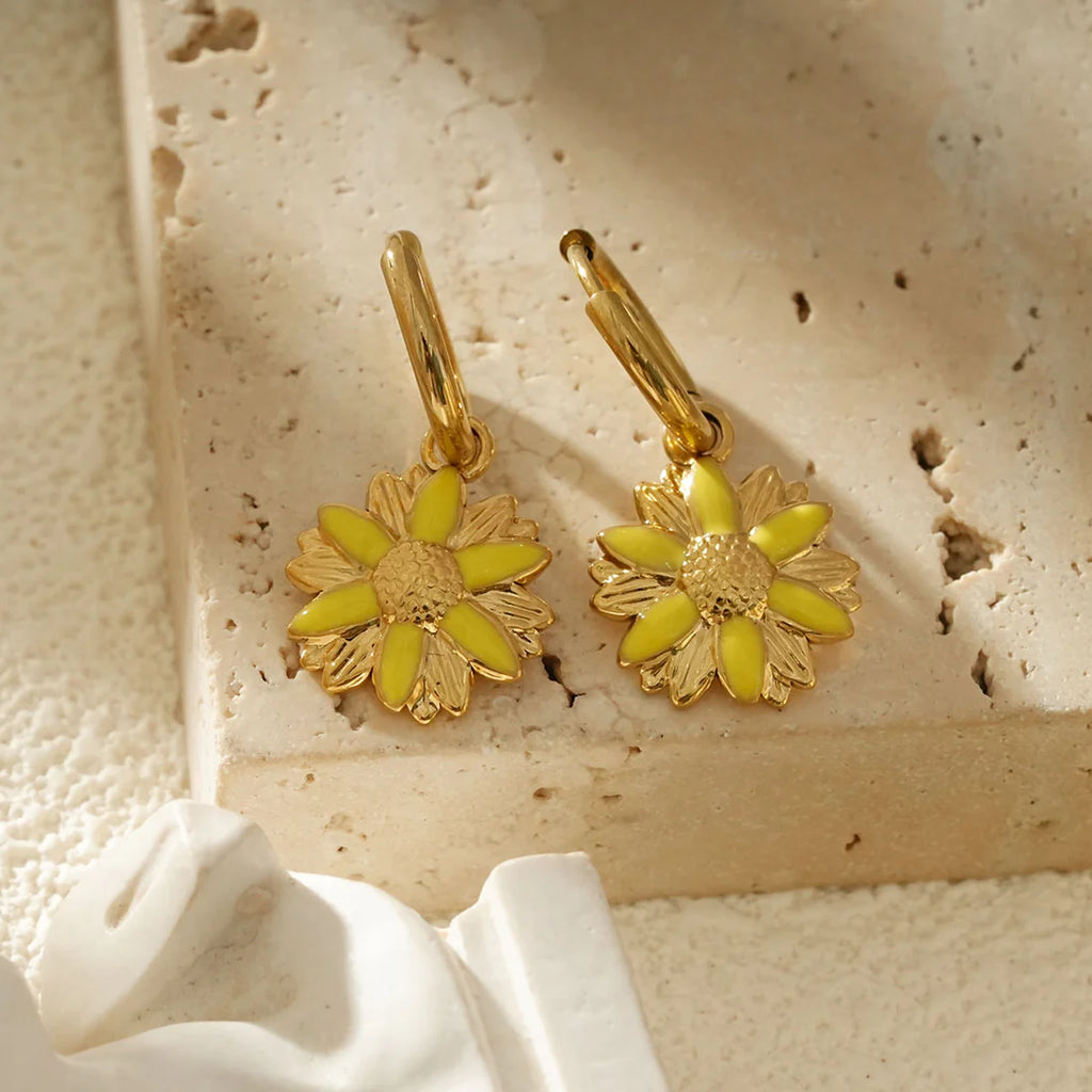 Créoles Dorées Fleur Tournesol